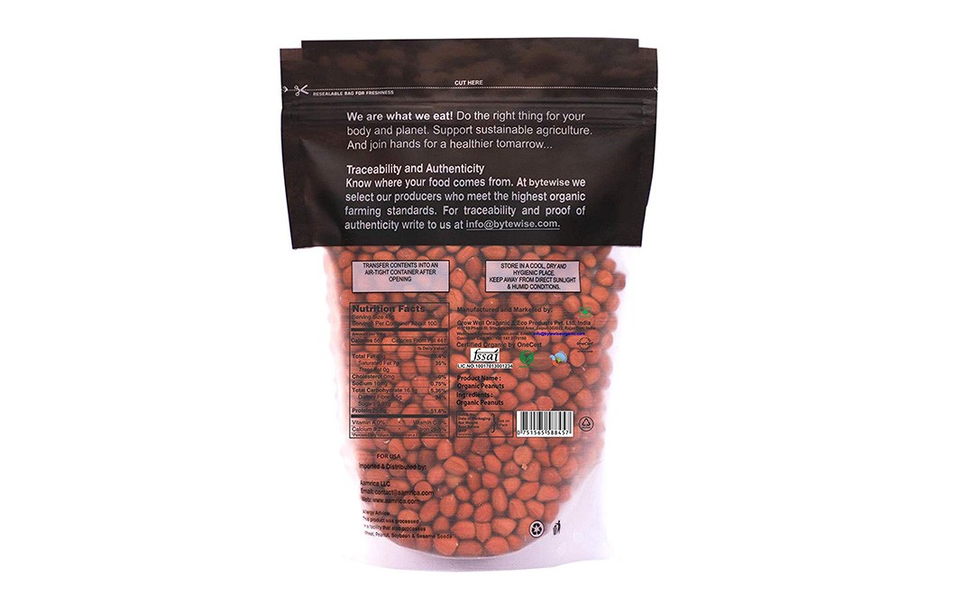 Bytewise Organic Peanut    Pack  500 grams